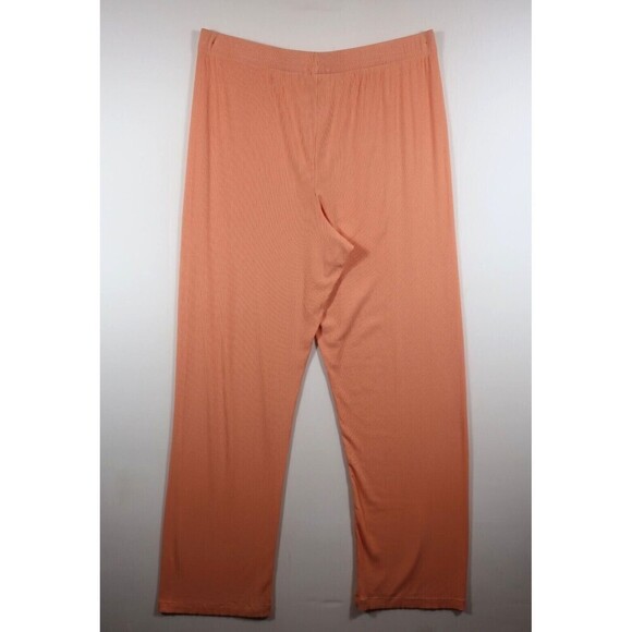 Skims Ribbed Lounge Wear Pants Wider Leg Peach Ribbed Modal Stretch XL - Picture 9 of 9